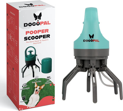 DOGOPAL 360 Portable Pooper Scooper with Bag Attachment & Dispenser – Lightweight Claw Poop Picker – Ideal for Small & Large Dogs – No-Touch, Hands-Free Waste Removal 2.0