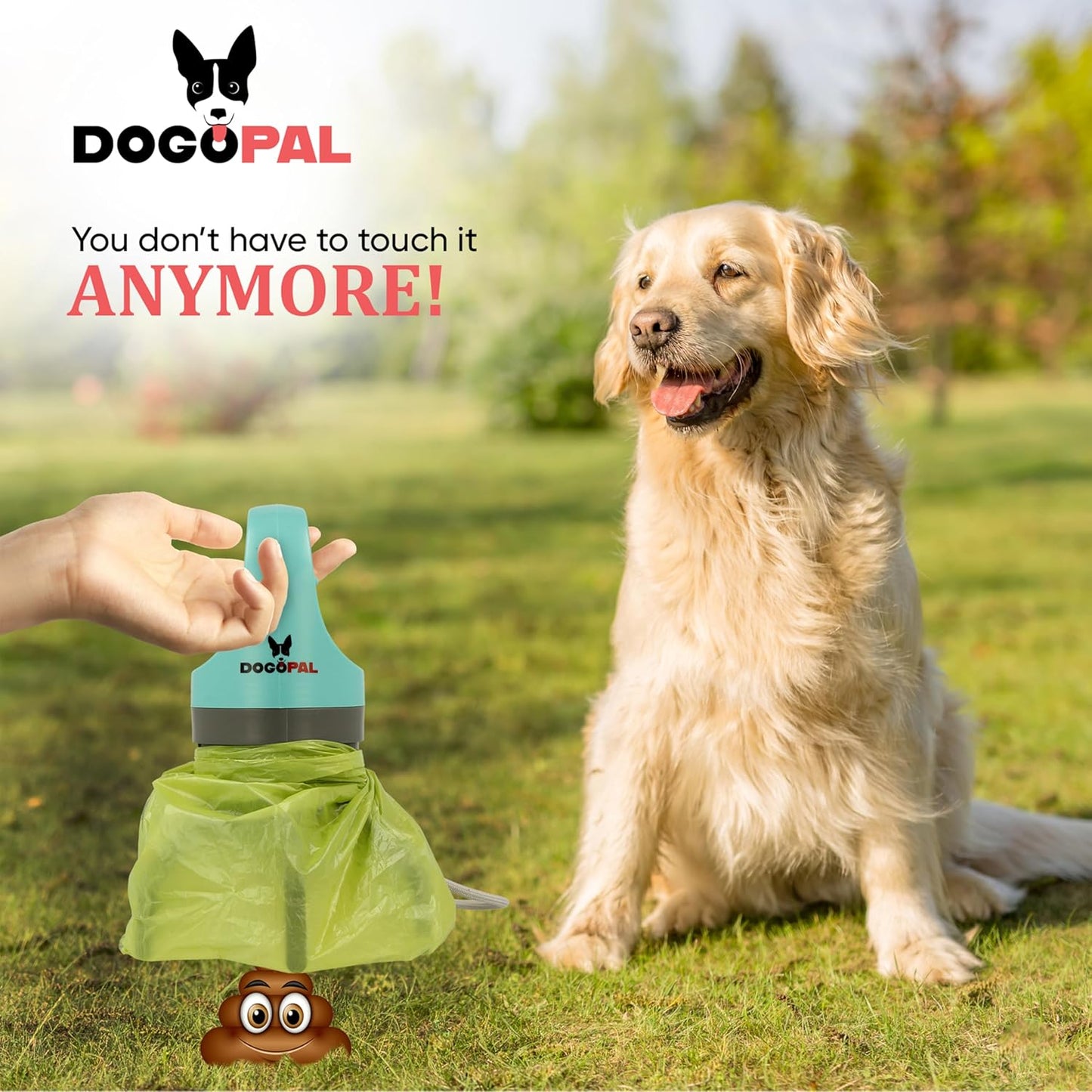 DOGOPAL 360 Portable Pooper Scooper with Bag Attachment & Dispenser – Lightweight Claw Poop Picker – Ideal for Small & Large Dogs – No-Touch, Hands-Free Waste Removal 2.0