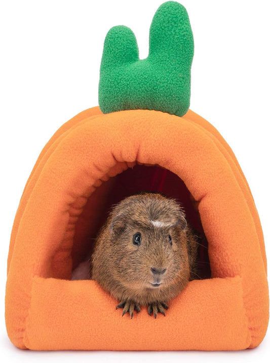 Guinea Pig House Bed Cozy Hideouts for Dwarf Rabbits Bunny Ferrets Rats Hedgehogs Chinchilla (Orange)