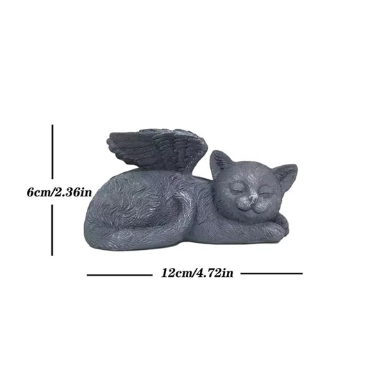 the Dog Cat Angel Memorial Statue Placed in Indoor Decorations Pet Tombstone Dogs Figurines Pet Grave Markers Wing